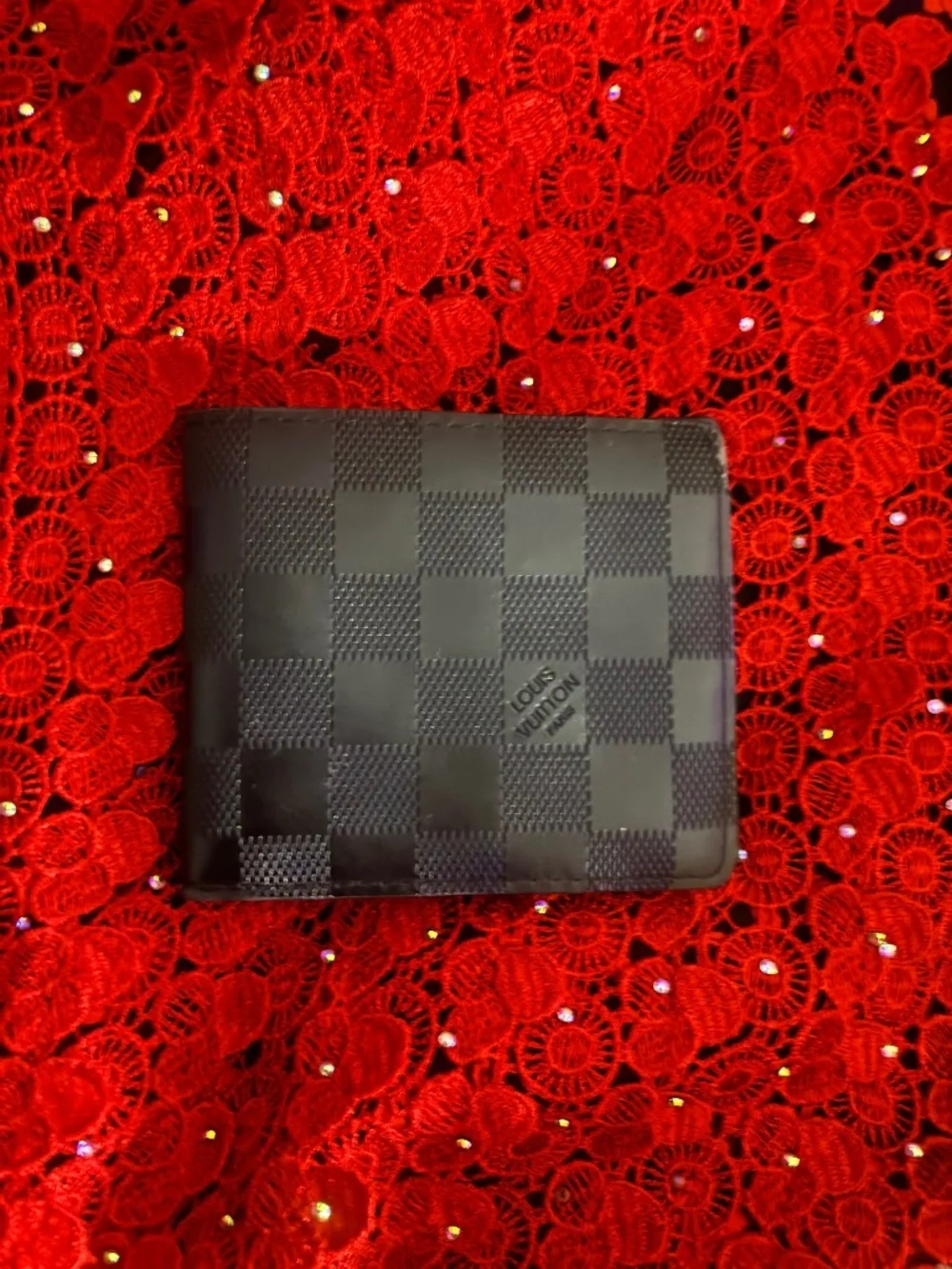 Louis Vuitton Damier Graphite Checkered Black Wallet